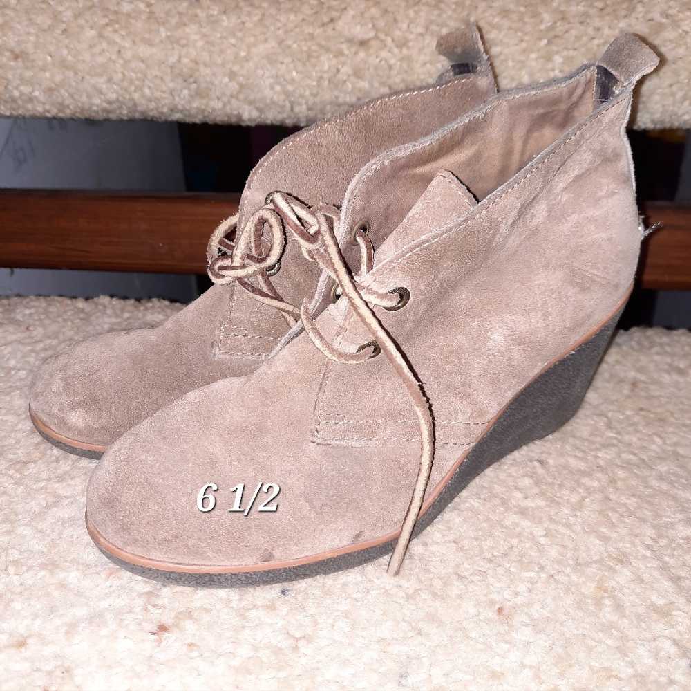 Womens Sperry Tie Wedge Ankle Bootie 6.5